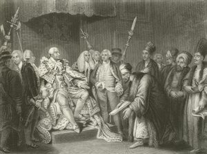 George III ontvangt de Turkse ambassadeur en suite door English School