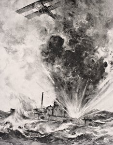 Duitse onderzeeër gebombardeerd en gezonken op 26 augustus 1915, uit 