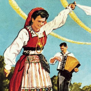 Meisje in de nationale klederdracht van Portugal