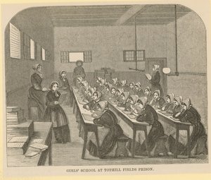 Meisjesschool in Tothill Fields Prison door English School