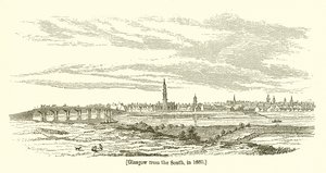Glasgow vanuit het zuiden, in 1660 door English School