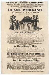 Glaswerk tentoonstelling, 161 Strand, juli 1834 door English School