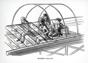 Beglazingswagen gebruikt bij Paxtons Crystal Palace, 1850 door English School