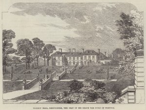 Glossop Hall, Derbyshire, de residentie van Zijne Genade de Hertog van Norfolk door English School
