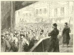 Op weg naar de voedseluitdeling, maart 1871 door English School