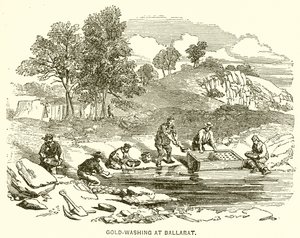 Goudwassen in Ballarat door English School