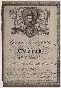 Goud- en Zilversmeden, George Houstoun, handelskaart door English School