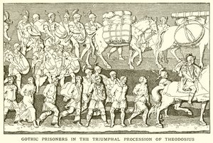 Gotische Gevangenen in de Triomftocht van Theodosius