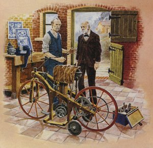 Gottlieb Daimler en zijn vriend Wilhelm Maybach