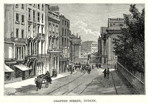 Grafton Street, Dublin (gravure) door English School