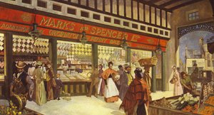 Grainger Market Hall Bazaar Newcastle, bestaat nog steeds in zijn oorspronkelijke vorm, 1895