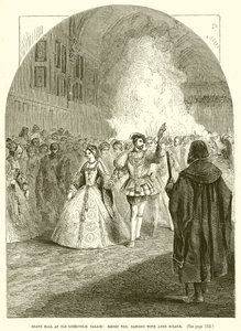 Groot bal in het oude Greenwich Palace: Hendrik VIII danst met Anne Boleyn door English School