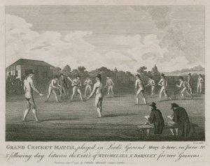 Grote cricketwedstrijd gespeeld op Lords Ground, Marylebone, Londen door English School