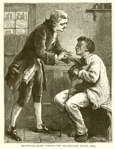 Granville Sharp heeft medelijden met de mishandelde slaaf, 1703 door English School