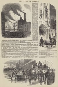 Grote brand in Lambeth (gravure) door English School