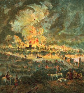 Grote Brand van Londen (1666) door English School