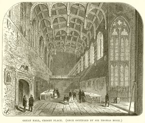 Grote zaal, Crosby Place. (Eens bewoond door Sir Thomas More)