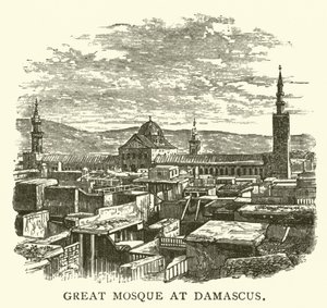 Grote moskee in Damascus (gravure) door English School