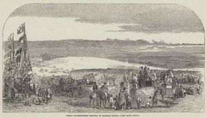 Grote protectionistische bijeenkomst op Barham Downs (gravure) door English School