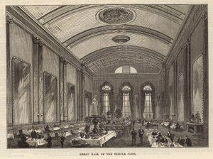 Grote hal van de Temple Club, Londen