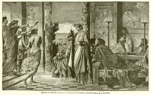 Grieks Banket.--Ontvangst van Socrates in het Huis van Agathon door English School