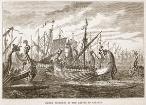 Griekse triremen bij de Slag bij Salamis