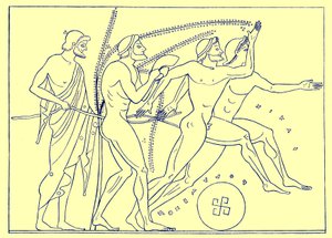 Griekse lopers, illustratie voor Olympia door Adolf Boetticher, 1886