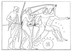 Griekse lopers, illustratie voor Olympia door Adolf Boetticher, 1886