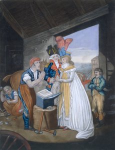 Gretna Green, Of het Hete Huwelijk, uitgegeven door Aurrie & Whittle, 1794 door English School