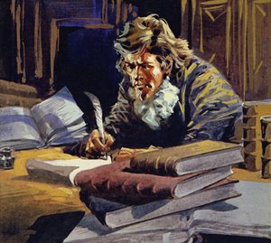 Grotius was juridisch adviseur van de Verenigde Oost-Indische Compagnie en schreef De Jure Belli ac Pacis door English School