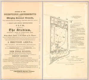 Grondplan en overzicht van amusementen in het stadion, Chelsea
