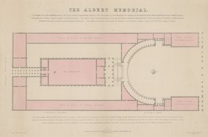 Grondplan van het Albert Memorial, zoals voorgesteld bij Burlington House door English School