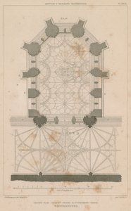 Grondplan van de Chantry Kapel, St Stephens Kapel, Westminster Palace door English School