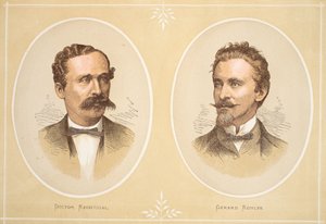 Gustav Nachtigal en Gerard Rohlfs, illustratie uit De Geïllustreerde Editie van het Leven en de Ontdekkingen van David Livingstone door J. Ewing Richie, uitgegeven door A. Fullarton & Co., 1876 door English School
