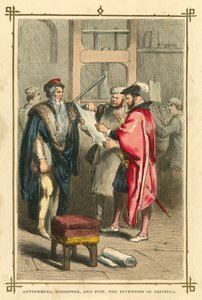 Guttenberg, Schoeffer en Fust, de uitvinders van de boekdrukkunst door English School