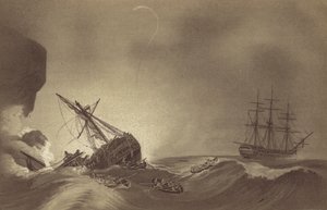 HMS Impetueux, onder bevel van kapitein Thomas Byam Martin, redt de bemanning van HMS Venerable, onder bevel van kapitein J Hunter, gestrand in Torbay, Devon, 24 november 1804