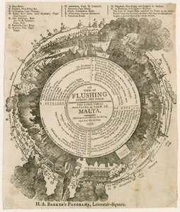 H A Barkers uitzicht op Vlissingen tijdens het Beleg van Malta, 1810, Panorama, Leicester Square, Londen door English School