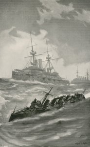 H.M.S. Mars, Terrible en Dragon cruisen in het Engelse Kanaal door English School