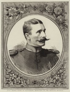 H S H prins Hendrik van Battenberg, verloofd met prinses Beatrice (gravure) door English School