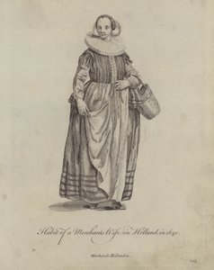 Kleding van een koopmansvrouw in Holland in 1640