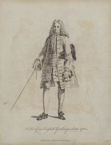 Kostuum van een Engelse heer rond 1700 door English School