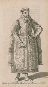 Kleding van de rijke koopman van Londen in 1588