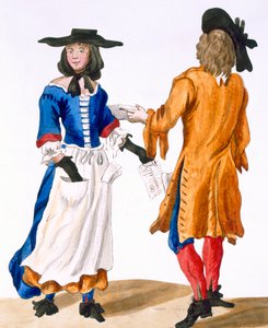 Gewoonten van balladzangers, c.1675 door English School