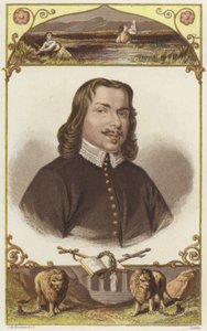 Halflang portret van een man in 18e-eeuwse kleding door English School