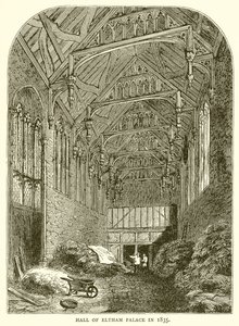 Hal van Eltham Paleis in 1835 door English School