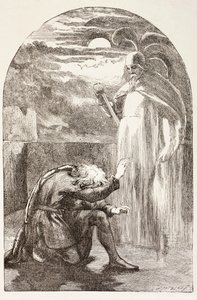Hamlet ziet de geest, de geest van zijn vader, uit 