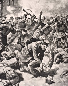 Handgevecht tussen Duitse en Westerse soldaten, uit 