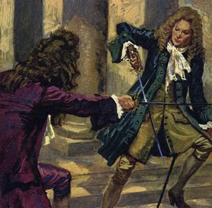 Handel en een componist en zanger genaamd Mattheson vochten een duel met zwaarden uit