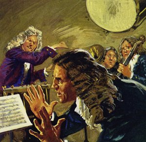 Handel gooide ooit een keteltrommel naar een orkestleider