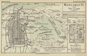 Hang-chau-Fu met het meer samengesteld uit verschillende Chinese bronnen (kleur litho) door English School